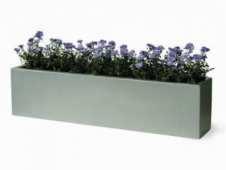 Blumenkasten aus Fiberglas, 25cm x 100cm x 20cm, grau